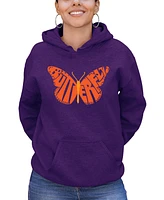 La Pop Art Women's Word Butterfly Hooded Sweatshirt