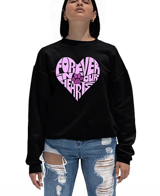 La Pop Art Women's Word Forever Our Hearts Crewneck Sweatshirt