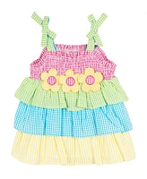 Rare Editions Baby Girl Color Blocking Seersucker Dress