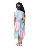 Rare Editions Toddler & Little Girls Denim Vest Topper Dress