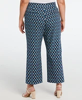 Ella Rafaella Plus Medallion Print Cropped Culotte Pant