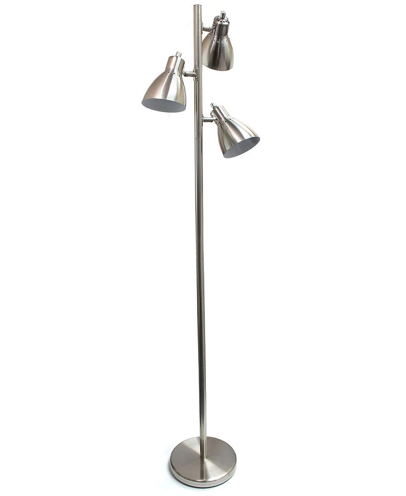 Creekwood Home Essentix 64" Tall Traditional 3 Light Metal Tree Floor Lamp with Metal Adjustable Spotlight Shades