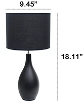 Creekwood Home Essentix 18.11" Traditional Standard Ceramic Dewdrop Table Desk Lamp with Matching Fabric Shade