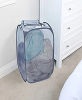 Smart Design Mesh Pop Up Flip Laundry Hamper and Basket 15" x 25"