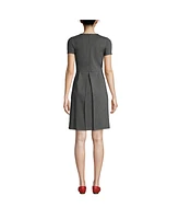 Lands' End Women's School Uniform Short Sleeve Ponte Dress Top of Knee