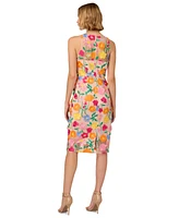 Adrianna Papell Women's Floral-Embroidered Column Dress