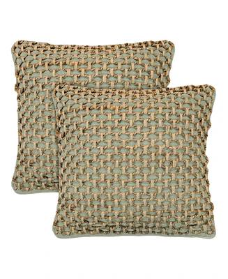 Boho Living Jada Jute Decorative Pillows 2 Piece Set, 20" x