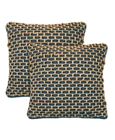 Boho Living Jada Jute Decorative Pillows 2 Piece Set, 20" x