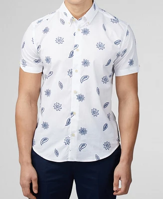 Ben Sherman Men's Floral Print Short Sleeve Shirt