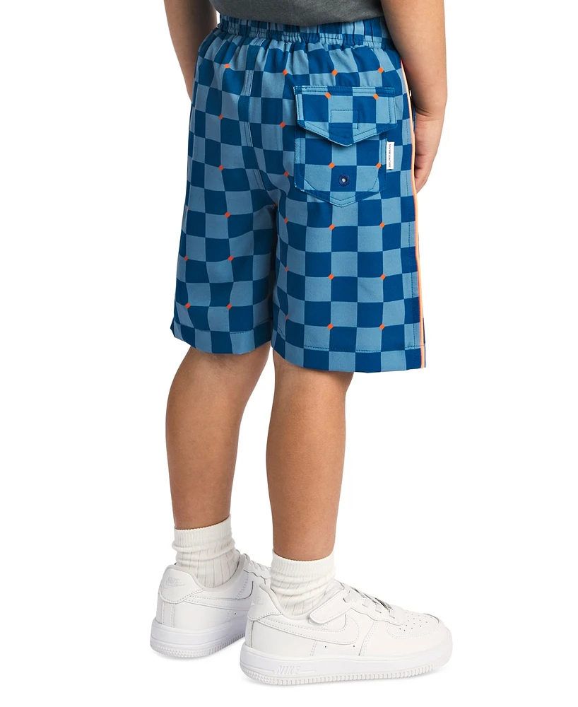 Sovereign Code Toddler & Little Boys Trey Checker-Print Swim Trunks