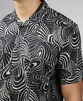 Ben Sherman Men's Psychedelic Swirl Print Short Sleeve Shirt