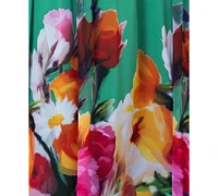 Betsy & Adam Women's Floral-Print Halter Gown
