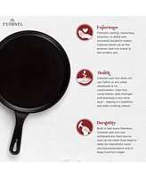 Cuisinel Cast Iron Round Griddle - 10.5"-Inch Crepe Maker Pan + Silicone Handle Cover