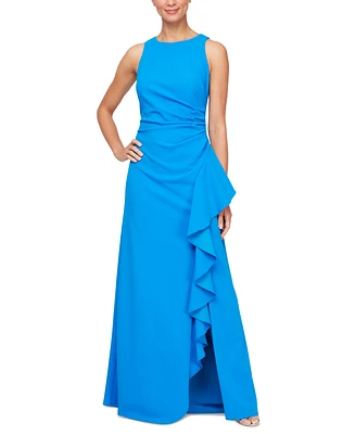 Alex Evenings Women's Ruched Ruffled Gown