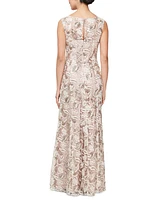 Alex Evenings Women's Embellished Gown & Sheer Shawl