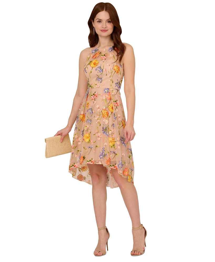 Adrianna Papell Women's Floral-Embroidery Midi Dress