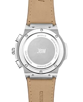 Jbw Men's Saxon Multifunction Brown Genuine Leather Watch, 48mm