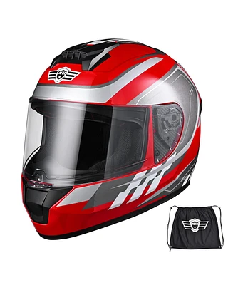 Ahr Run-F3 Full Face Motorcycle Helmet Dot Approved Street Bike Removable Liner M