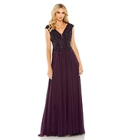 Mac Duggal Embellished-Top Gown