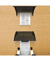 Yescom 40"x40" Door Window Awning Whole One-piece Polycarbonate UV50+ Outdoor Rain Snow Protection Patio Brown Board