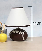 Simple Designs SportsLite 11.5" Tall Athletic Sports Football Base Ceramic Bedside Table Desk Lamp