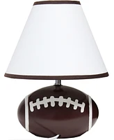 Simple Designs SportsLite 11.5" Tall Athletic Sports Football Base Ceramic Bedside Table Desk Lamp