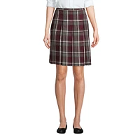 Lands' End Women's Plaid Box Pleat Skirt Top of the Knee