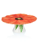 Godinger Flower Power Red Poppy Cake Stand