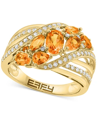 Effy Multi-Gemstone (1-3/4 ct.t.w.) & Diamond (1/4 ct. t.w.) Cluster Statement Ring 14k Gold