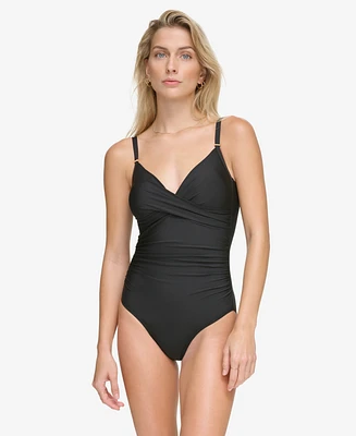 Calvin Klein Twist-Front Tummy-Control One-Piece Swimsuit