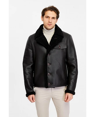 Men's Fashion Leather Jacket Wool
