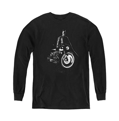 Batman Boys The Youth And His Motorcycle Long Sleeve Sweatshirt