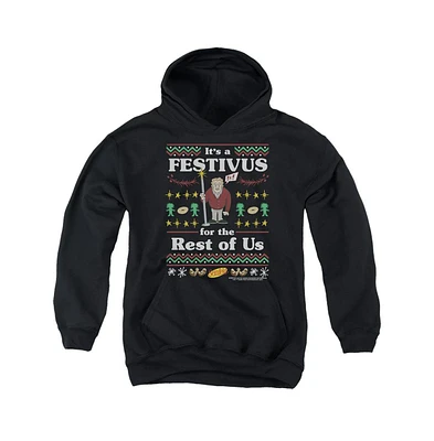 Seinfeld Boys Youth Festive Festivus Pull Over Hoodie / Hooded Sweatshirt