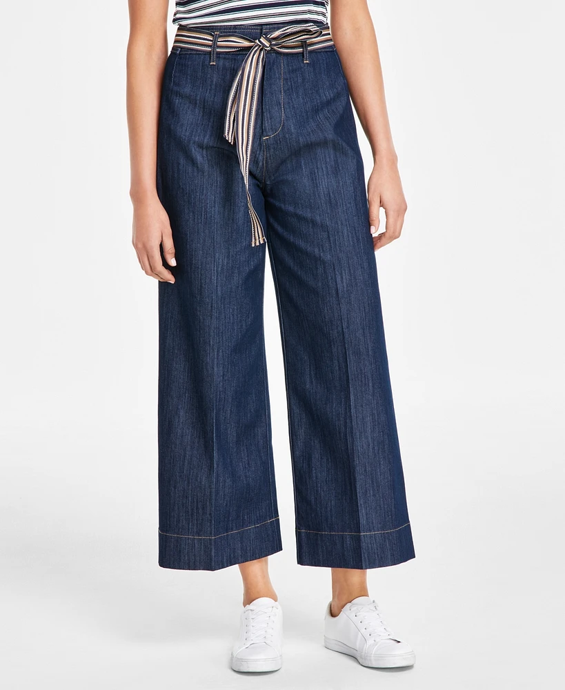 Tommy Hilfiger Women's Cropped Wide-Leg Jeans