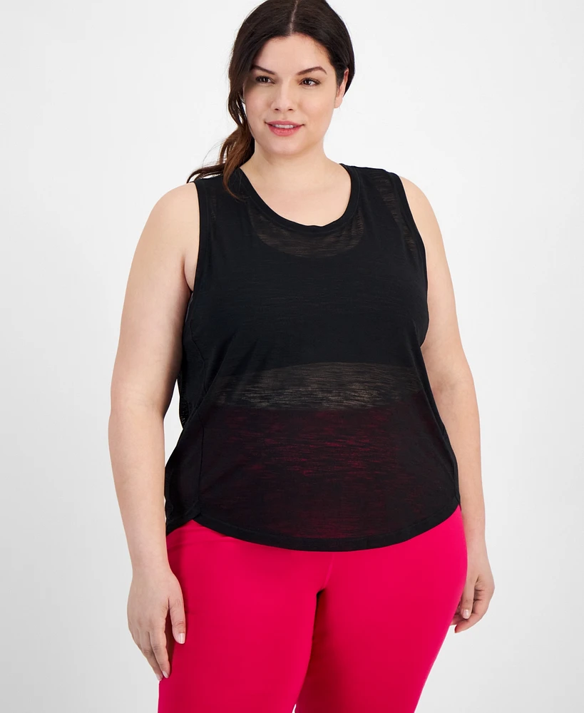 Id Ideology Plus Breezy Burnout Tank Top, Created for Macy's