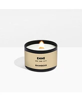 Emme nyc Natural Soy Bamboo Scented Candle Tin with Wood Wick 4 oz