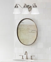 Lalia Home Essentix Traditional Three Light Curved Metal, Alabaster White Glass Shade Vanity Uplight Downlight Wall Mounted Fixture