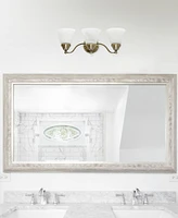 Lalia Home Essentix Traditional Three Light Curved Metal, Alabaster White Glass Shade Vanity Uplight Downlight Wall Mounted Fixture