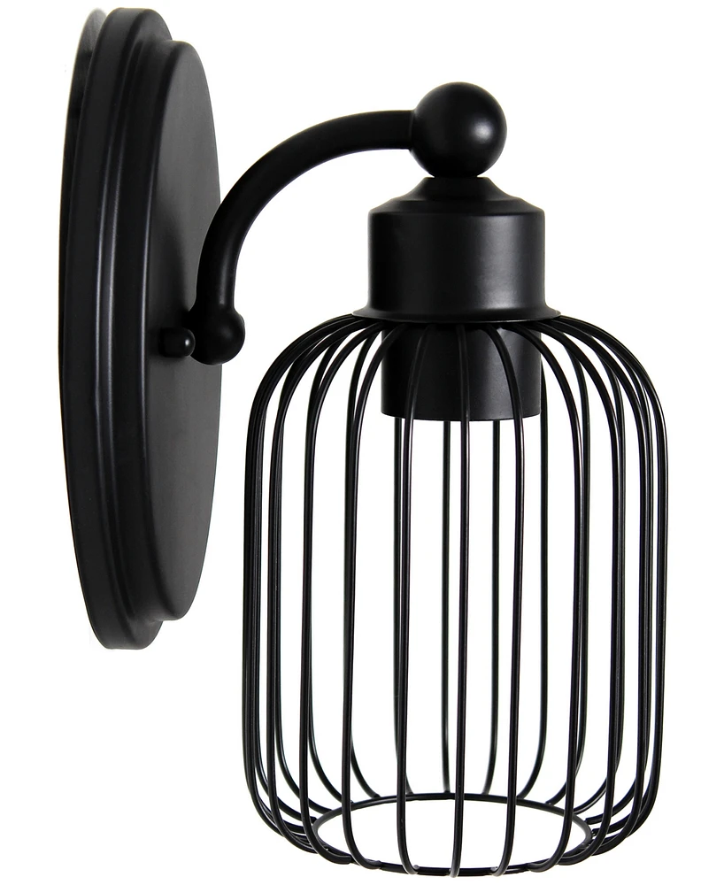 Lalia Home Ironhouse 10.5" One Light Industrial Decorative Cage Wall Sconce Uplight Downlight Wall Mounted Fixture