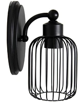 Lalia Home Ironhouse 10.5" One Light Industrial Decorative Cage Wall Sconce Uplight Downlight Wall Mounted Fixture