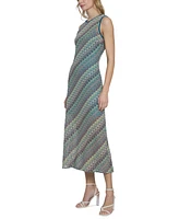 Donna Morgan Women's Sleeveless Crochet Maxi Dress