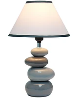 Creekwood Home Priva 14.7" Contemporary Ceramic Stacking Stones Table Desk Lamp