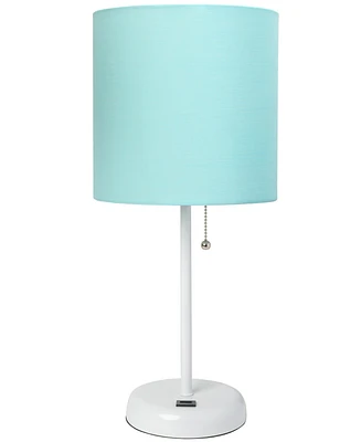 Creekwood Home Oslo 19.5" Contemporary Bedside Usb Port Feature Standard Metal Table Desk Lamp