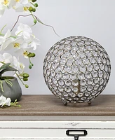 Lalia Home 10" Elipse Medium Contemporary Metal Crystal Round Sphere Glamorous Orb Table Lamp