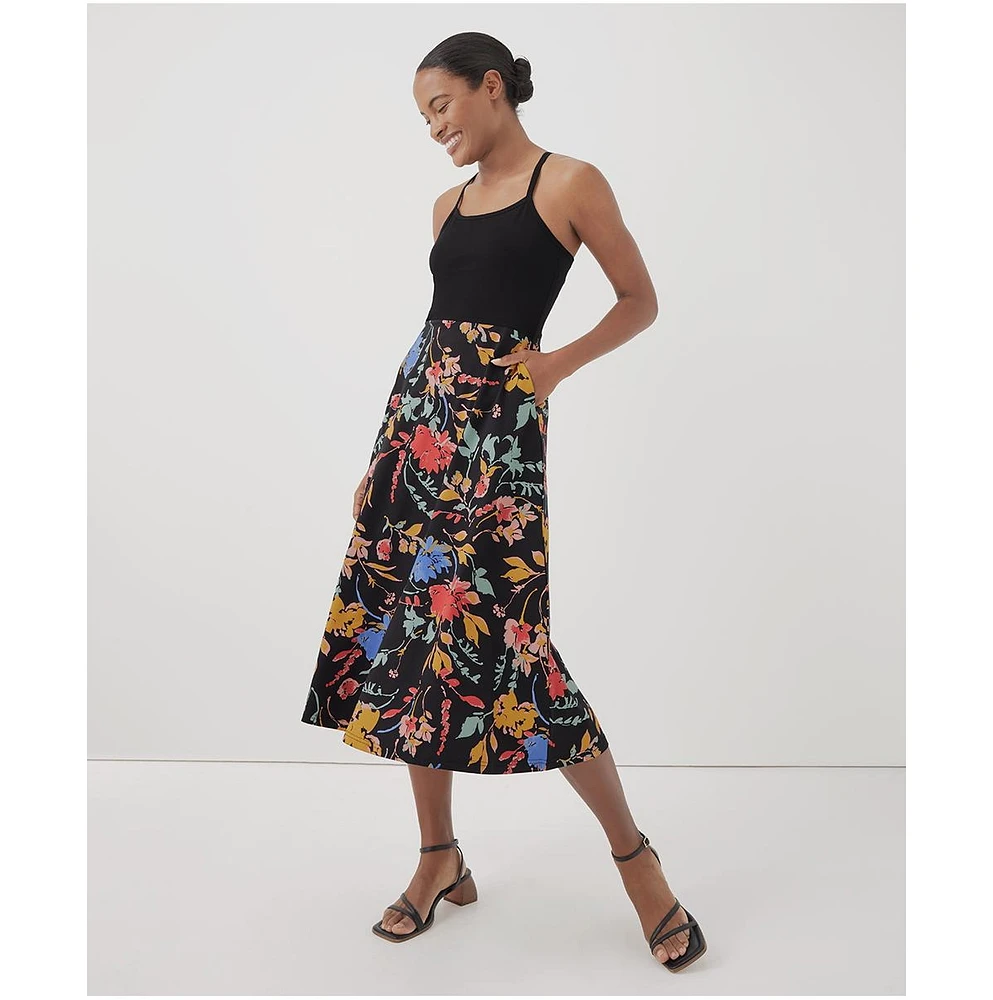 Pact Women's Organic Cotton Fit & Flare Midi Dress