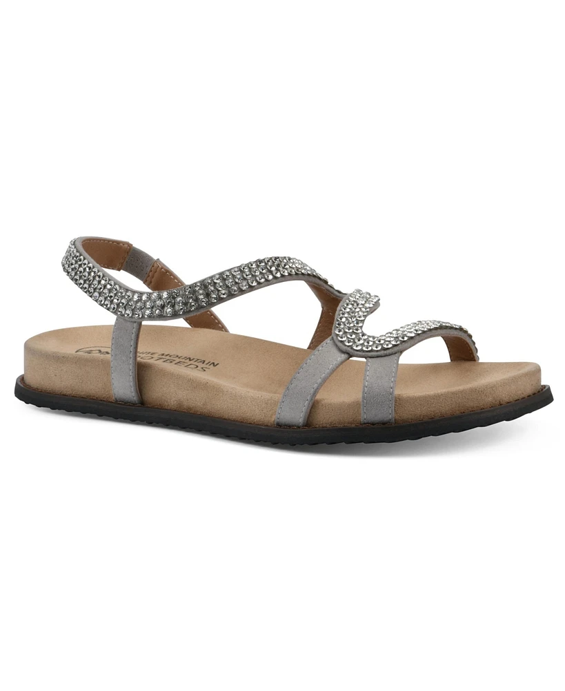 White Mountain Women's Majorette Footbed Flat Sandals