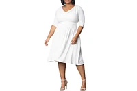 Kiyonna Plus Draped Class Cowl Neck Dress