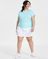 Id Ideology Plus Size Birdseye Mesh T Shirt Flounce Skort Created For Macys