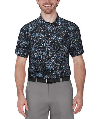 Pga Tour Men's Clustered Confetti Short Sleeve Performance Golf Polo Shirt