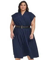 Calvin Klein Plus Commuter Belted Midi Dress